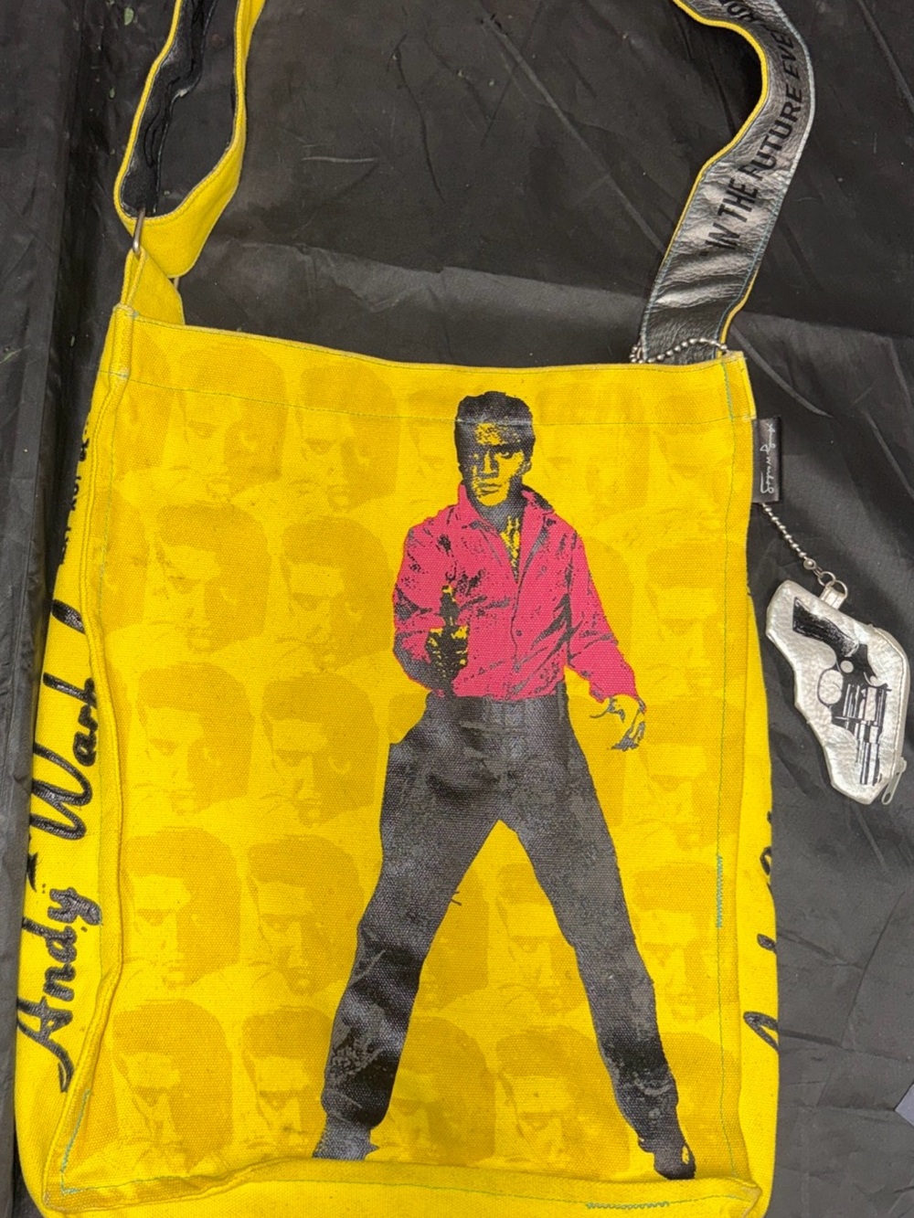 Andy Warhol by LOOP Yellow Pop Art Canvas Messenger Bag